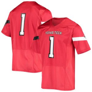 1TexasTechRedRaidersUnderArmourLogoReplicaFootballJersey-Red