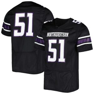 51NorthwesternWildcatsUnderArmourTeamWordmarkReplicaFootballJersey-Black