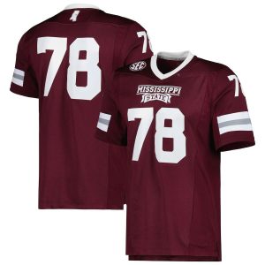 78MississippiStateBulldogsadidasTeamPremierFootballJersey-Maroon