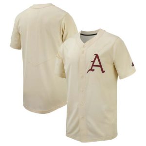 ArkansasRazorbacksReplicaBaseballJersey-Cream