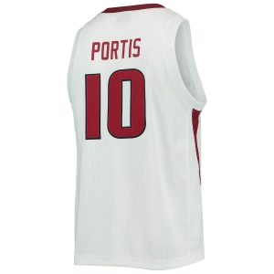 BobbyPortisArkansasRazorbacksOriginalRetroBrandAlumniCommemorativeReplicaBasketballJersey-White