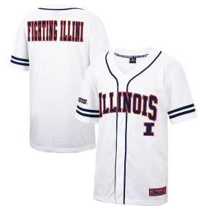 IllinoisFightingIlliniColosseumFreeSpiritedBaseballJersey-WhiteNavy