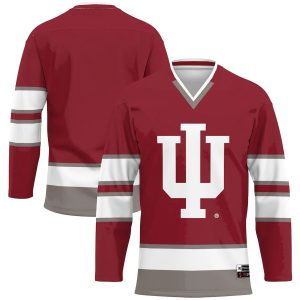 IndianaHoosiersHockeyJersey-Crimson