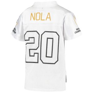 LSUTigersvsClemsonTigersFanaticsBrandedYouth2020CFPNationalChampionshipMatchupReplicaJersey-White-1