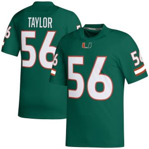MiamiHurricanes_56LeonardTaylorNILFootballPlayerJersey-Green-1