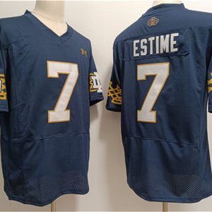 N.DameFightingIrish_7AudricEstimeNavyWithNameLimitedStitchedJersey