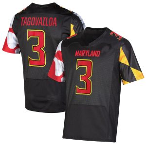 TauliaTagovailoaMarylandTerrapinsUnderArmourNILReplicaFootballJersey-Black-1