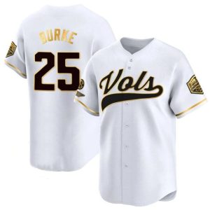 TennesseeVolunteers_25BlakeBurkeWhiteGold2024ChampionsVaporLimitedStitchedJersey