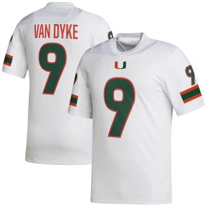 TylerVanDykeMiamiHurricanesadidasNILReplicaFootballJersey-White
